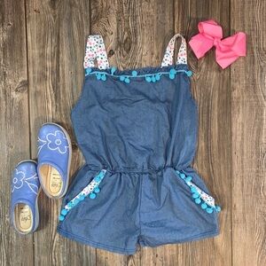 Jelly the Pug Chambray Romper